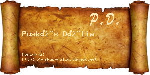 Puskás Délia névjegykártya